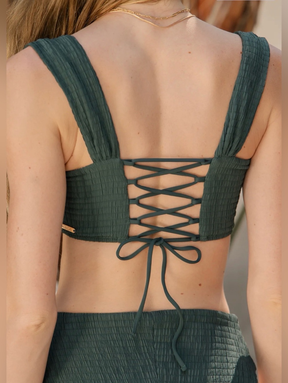 Popflex NWT Sea Maiden Bikini Top & Sunset Swim Skirt in Green Dilly Size 2X - Picture 2 of 12